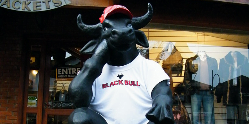 mascote loja Black Bull em Gramado - RS